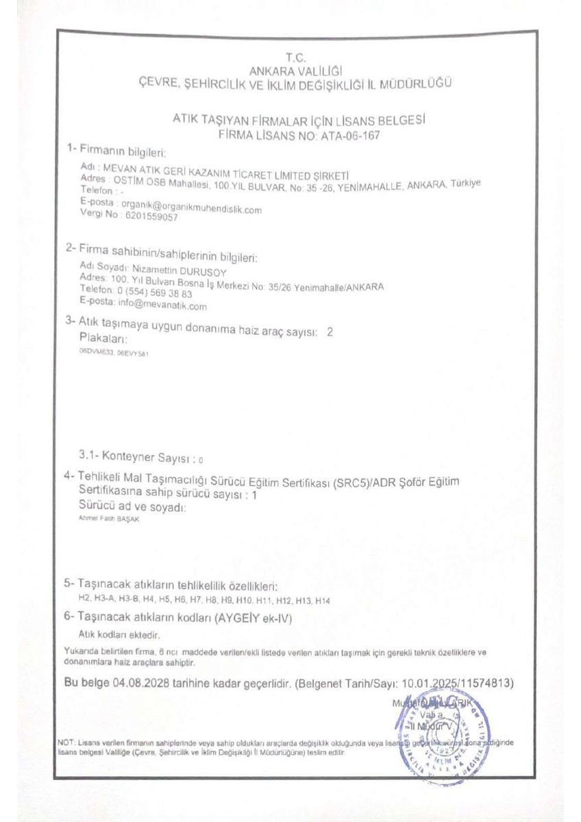 06 EVY 581 Firma ve Araç Lisansı önizlemesi